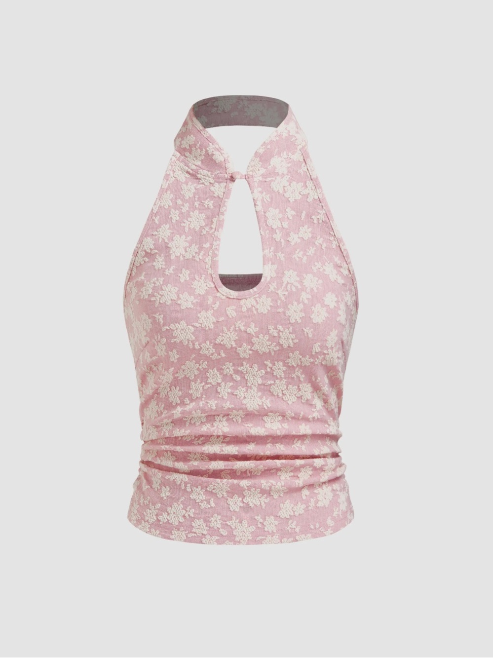 Cider Pink Floral Halter Bandeau Top